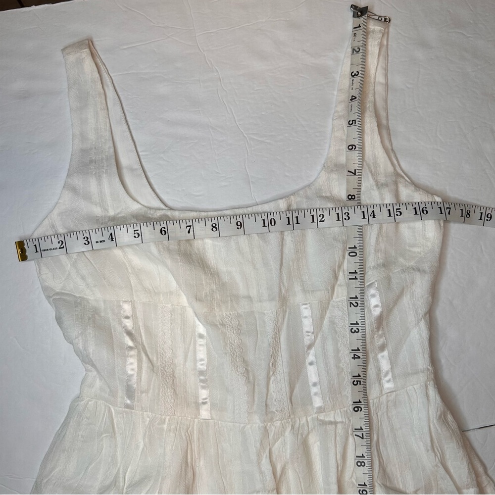 Commense NWT Semi-Sheer Solid Square Neckline Short Dress Cotton Blend Size S - Picture 12 of 17